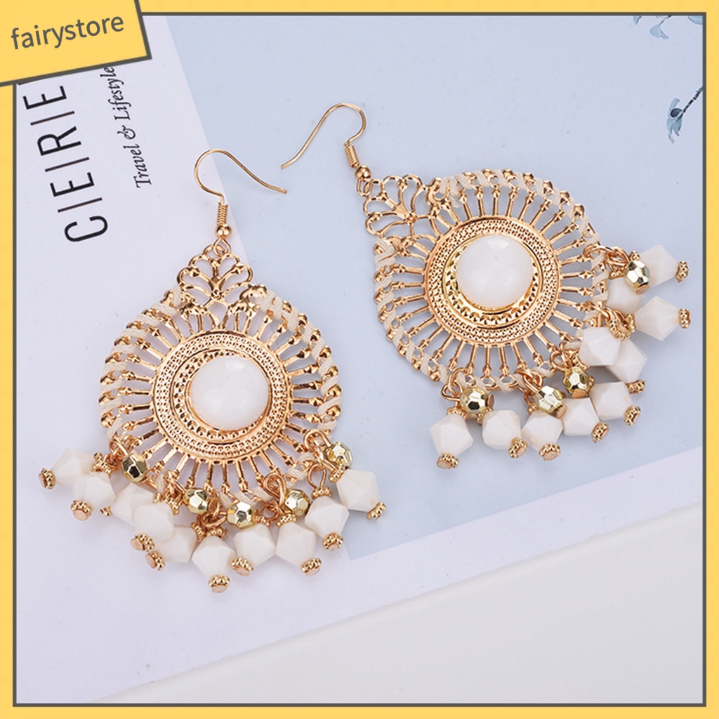 1 Đôi Bông Tai Tua Rua Nhiều Màu Phong Cách Bohemia