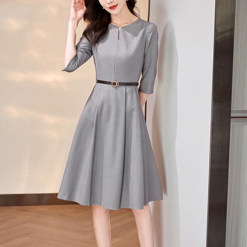 Đầm Tay Lỡ Ôm Eo Thời Trang Xuân Thu 2023 Phong Cách Mới Cho Nữ