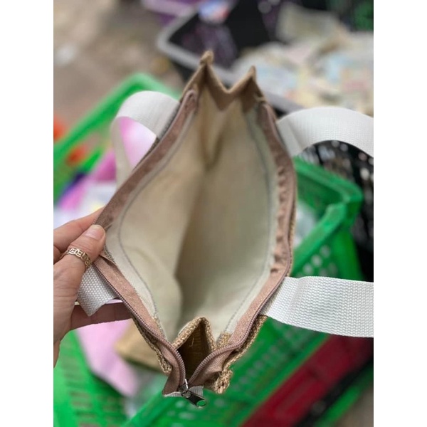 Túi xách sợi cói nữ sz 30x 30x 10