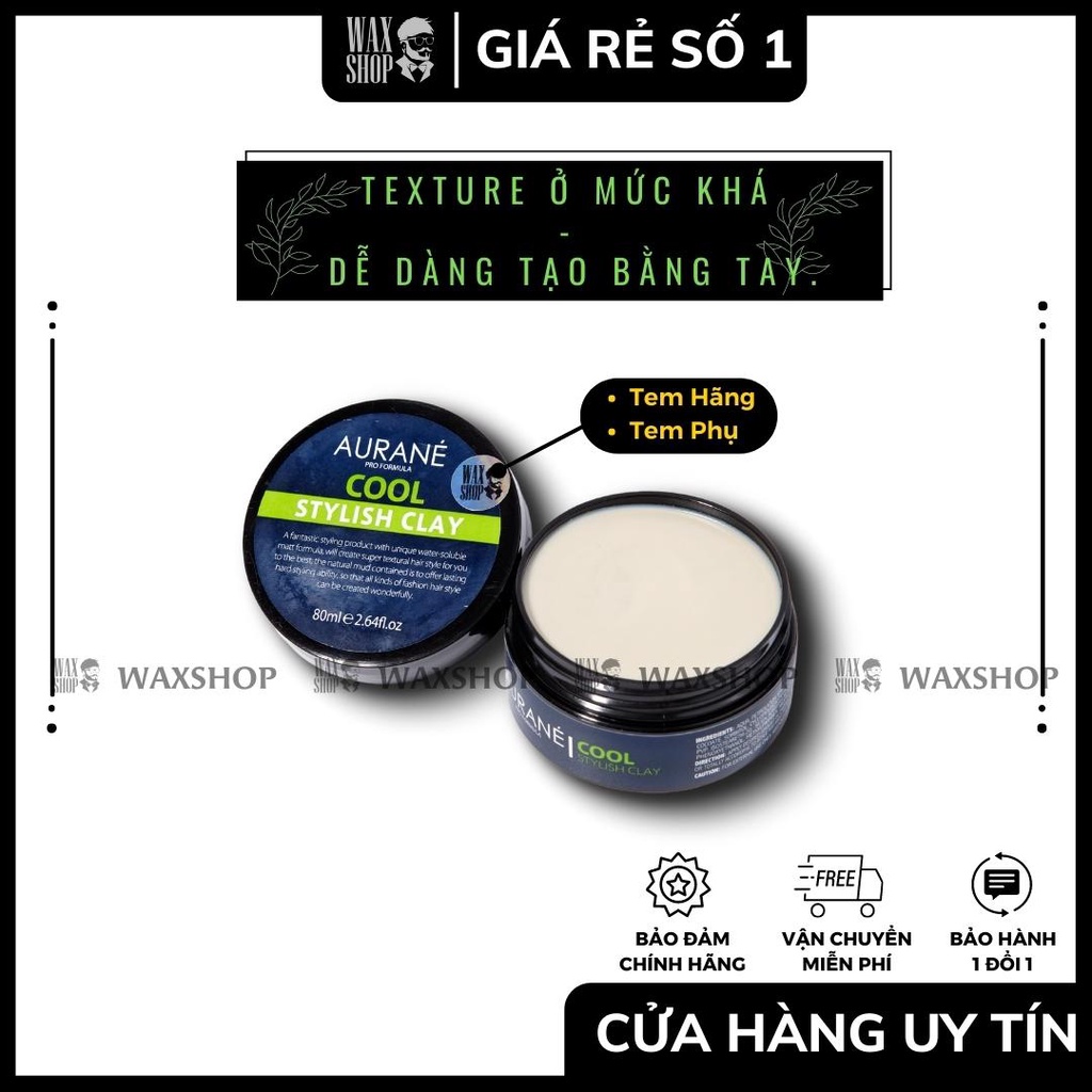 Sáp Vuốt Tóc Nam Aurane Cool Stylish Clay - Hàng Chính Hãng - Bảo Hành 180 Ngày - Kèm Quà Tặng - SD1