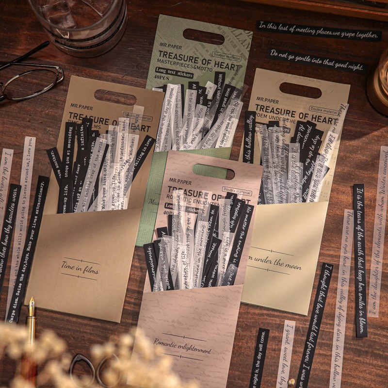 Set 40 Miếng Dán Trang Trí Sổ Lưu Niệm In Chữ Nice Kiểu Vintage 40 Cái