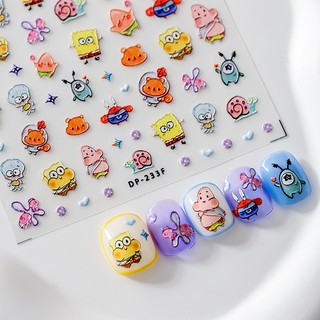 Miếng Dán Trang Trí Móng Tay 5D Hình SpongeBob Dễ Thương DP-232