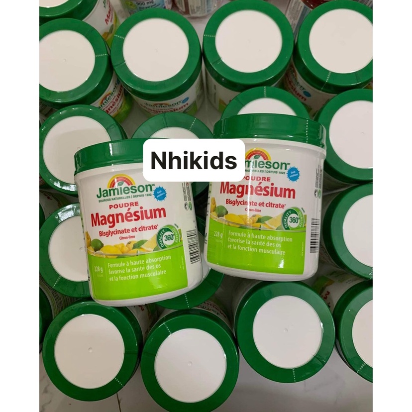 Bột Magie Jamieson Bisglycinate et citrate Magnesium 228mg Jamieson Canada