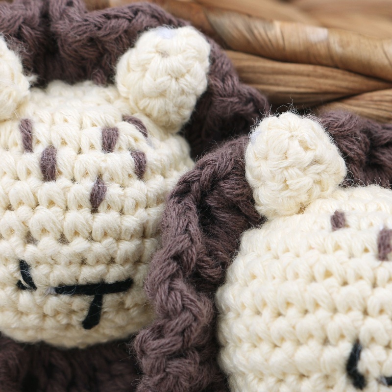 Đồ Chơi Ngậm Mọc Răng Hình Sư Tử Đan Móc Thủ Công DIY Dành Cho Bé