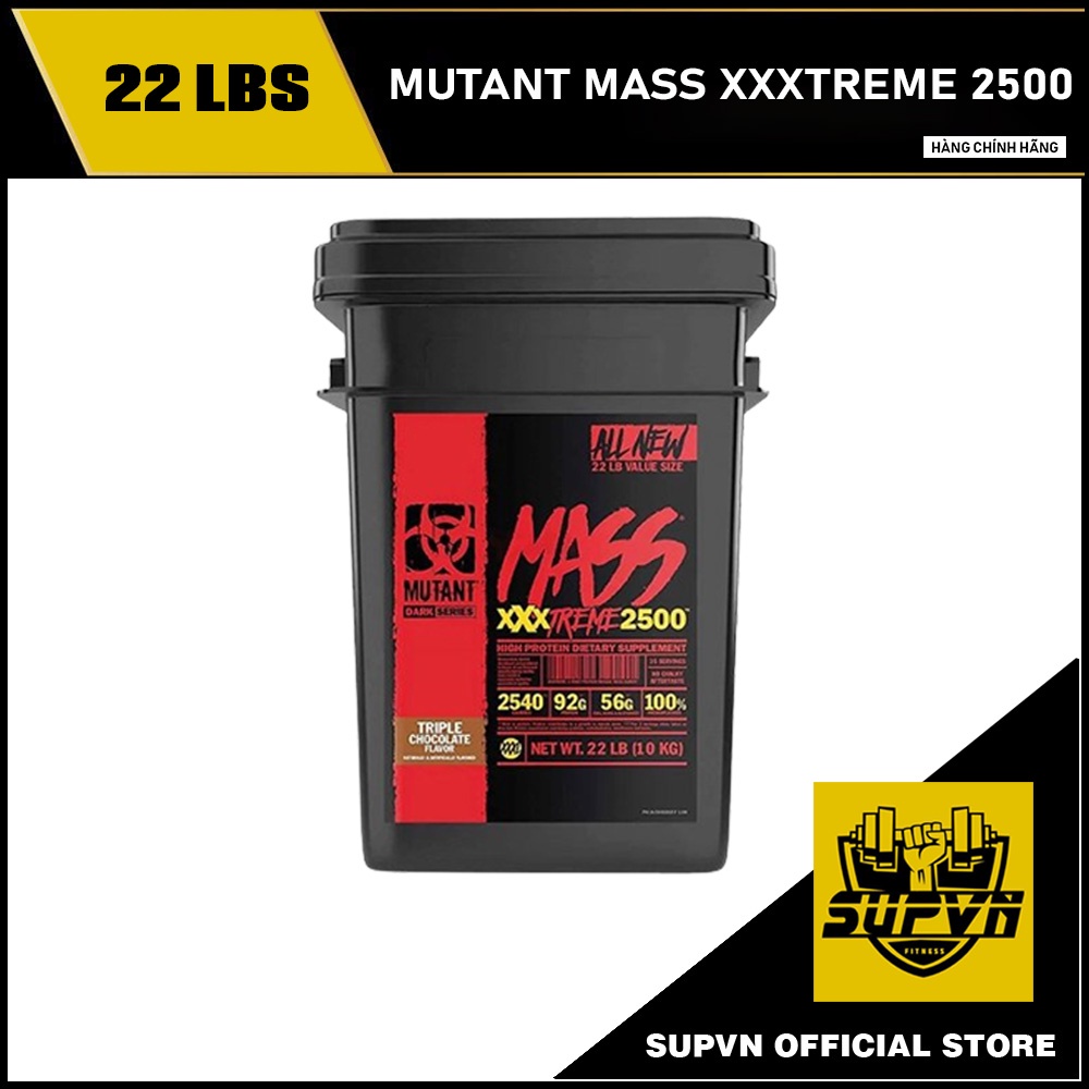 Mutant Mass XXXTreme 2500 22lbs - Sữa Tăng Cân Nhanh Dễ Hấp Thụ Dành Cho Người Khó Tăng Cân