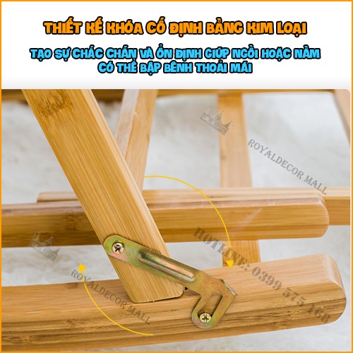 Ghế Tre Bập Bênh Chất liệu Thiên Nhiên ROYALDECORHN Ngồi Đọc Sách Báo Nội Thát Phòng Khách, Sân Vườn