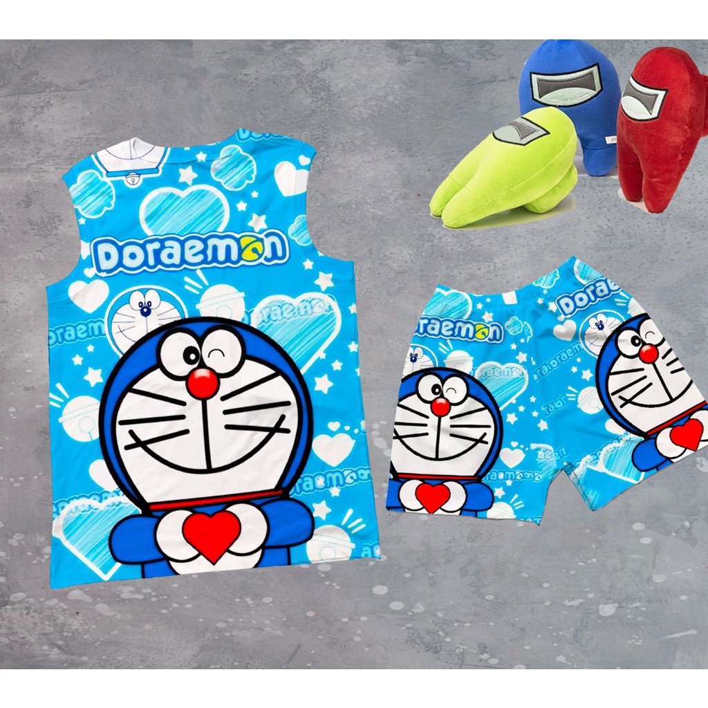 Bộ ba lỗ bé trai hình Doraemon chất thun lạnh thái loại 1 cao cấp mềm mại 10-60kg SUSHI KIDS