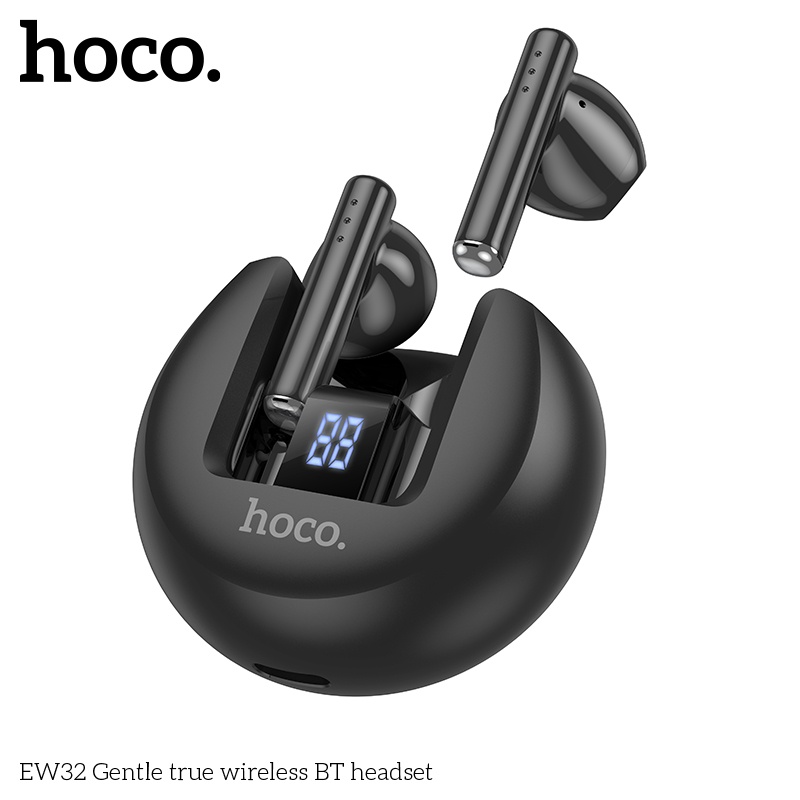 Tai nghe Bluetooth TWS Hoco EW32 V5.3, pin 4H, Dock có LCD báo pin - Hãng phân phối