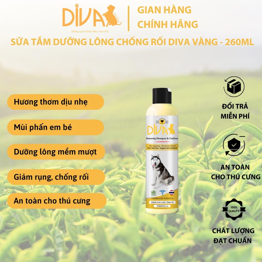 Sữa tắm Diva Vàng - Dưỡng lông, da, giảm rụng, khử mùi