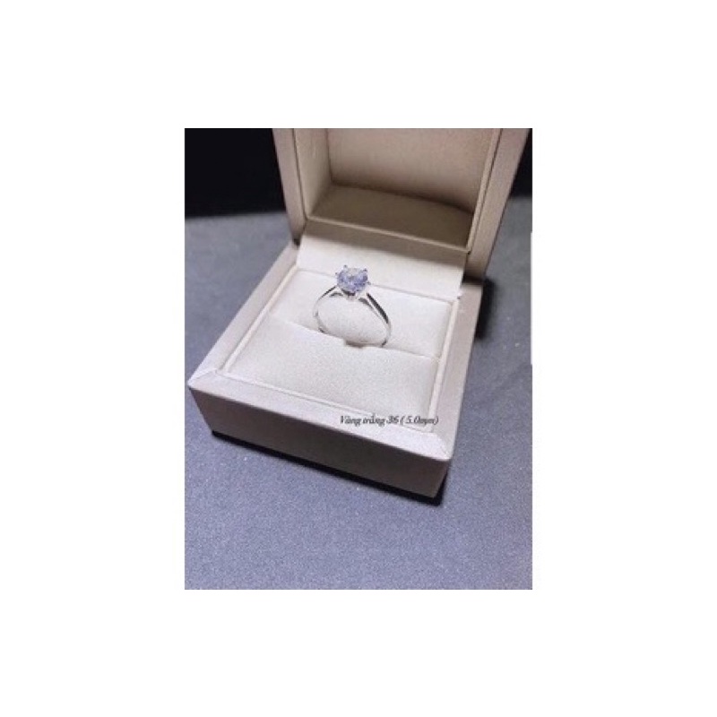 Nhẫn đá nhô vàng trắng 10kara