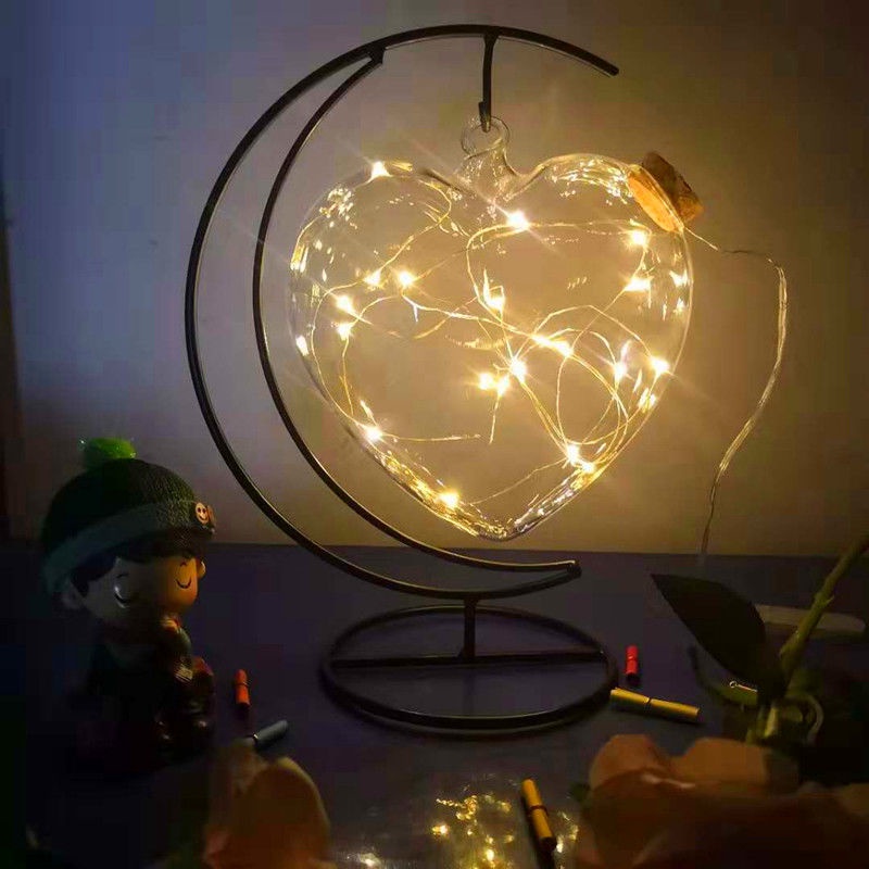 Lọ Thủy Tinh Đựng Điều Ước Có Đèn LED Hình Ngôi Sao May Mắn