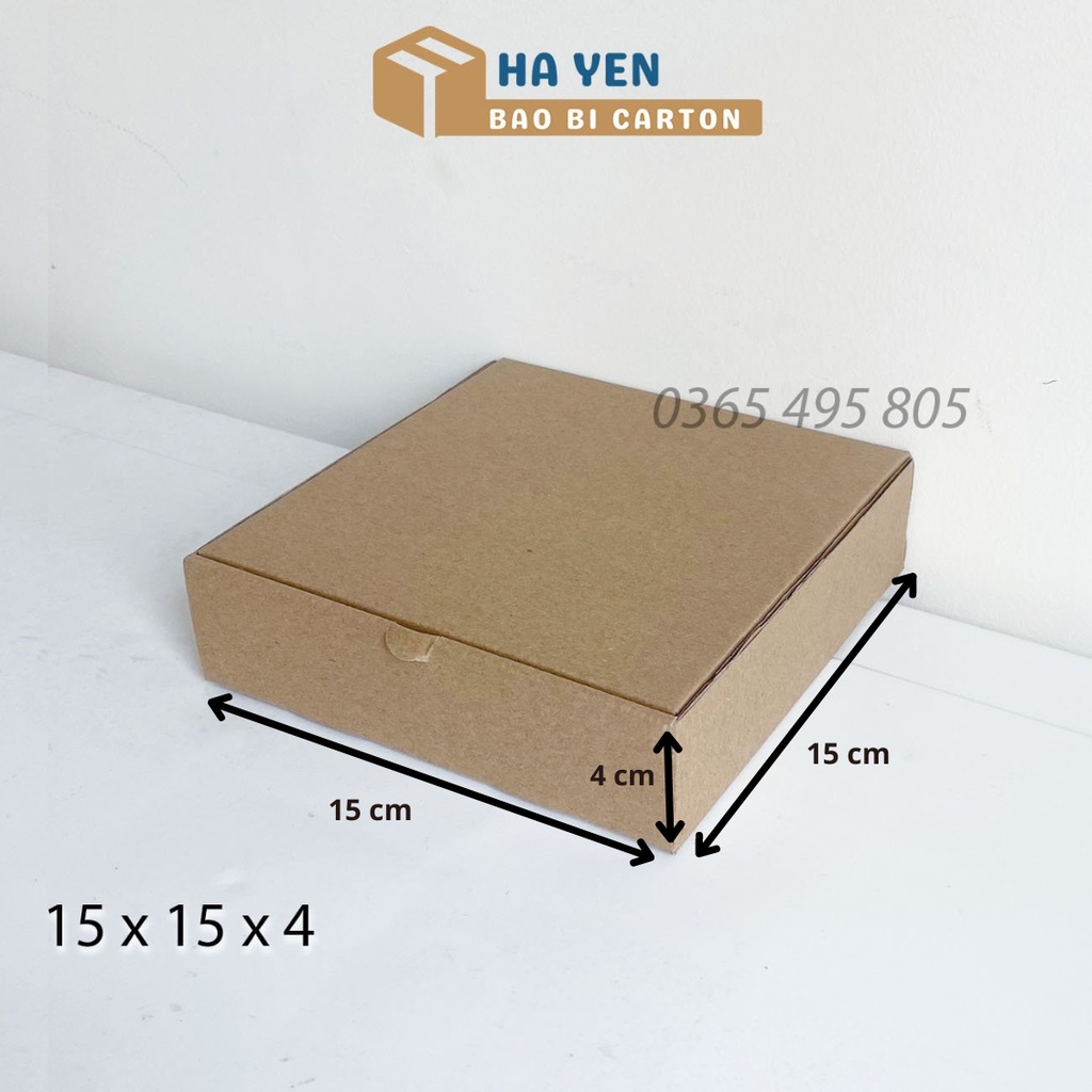 15x15x4 - Hộp Carton Nắp Gài