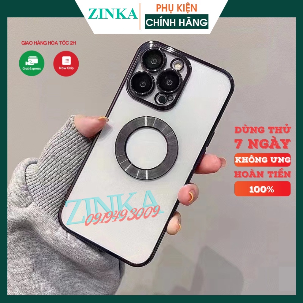 Ốp điện thoại nam châm 6D, Bảo vệ cam trong suốt, Viền xi nhôm, Bảo vệ toàn bộ máy cho 7/8/x/xsmax/11/12/13 ZINKA SHOP