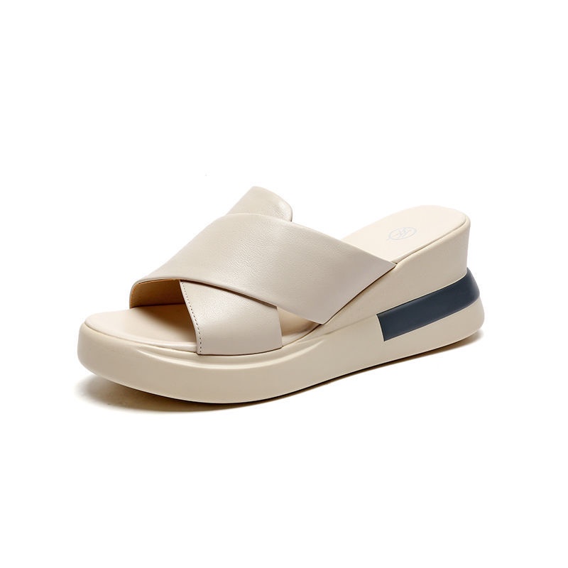 Dép Da Cao Gót Đế Xuồng Mềm Thời Trang Mùa Hè 2022 Cho Nữ