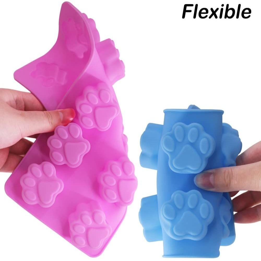 2 Khuôn Làm Bánh Hình Dấu Chân Chó Bằng Silicone