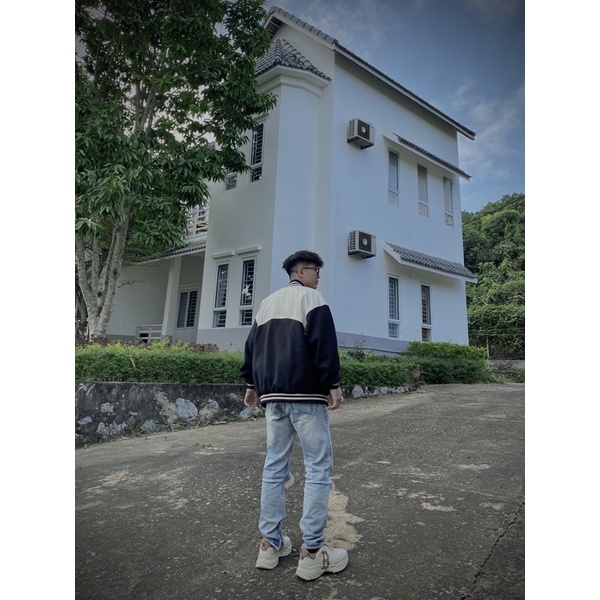 Áo Varsity Phối Da Fuonero - FNC Varsity Leather Jacket