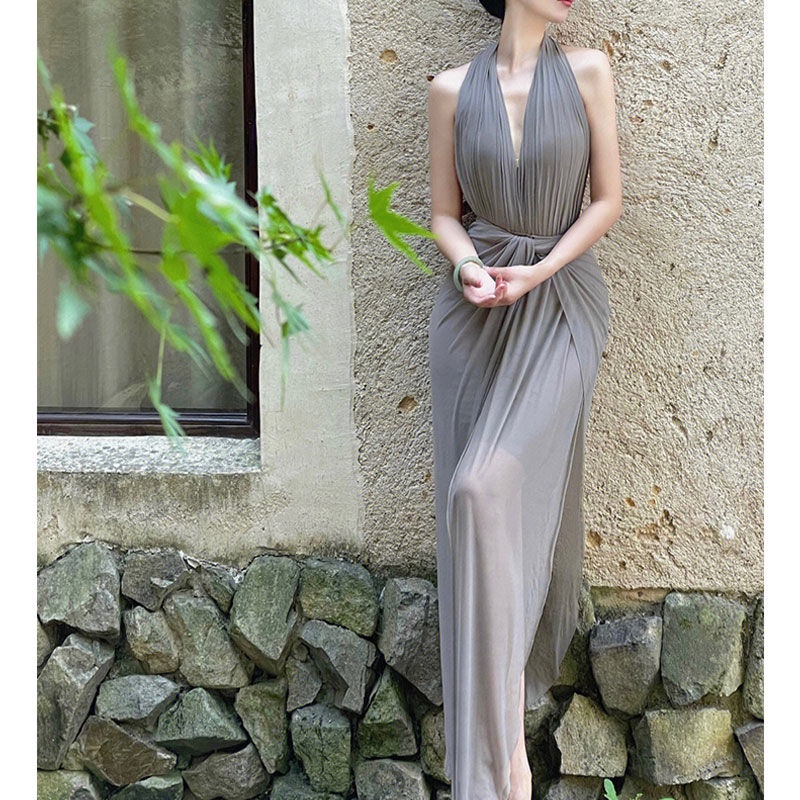 Đầm Chiffon Cổ Chữ v Dáng Ôm Phong Cách Thời Trang Mùa Hè Dành Cho Nữ