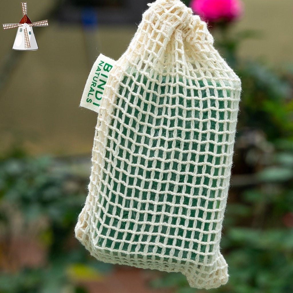 1 Túi Lưới Dây Rút Cotton Lanh Dùng Để Đựng Xà Phòng CR1