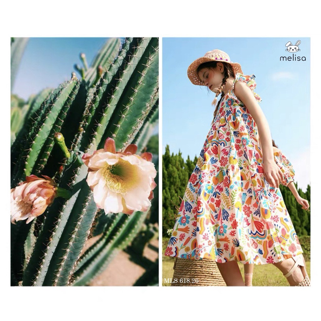 Đầm bé gái, đâm hoa nhí cho bé gái, đầm babydoll sang chảnh 014091