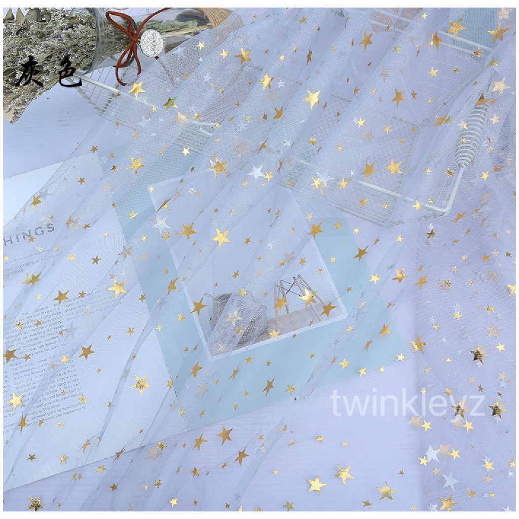 Tấm Vải Lưới Hình Ngôi Sao Màu Vàng Dùng Làm Đồ Thủ Công / Trang Trí DIY