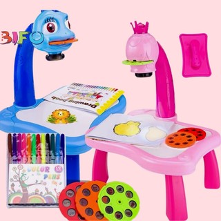 Bộ đồ chơi bàn vẽ 3D, bàn chiếu đa năng chiếu hình tập vẽ có đèn chiếu sáng thông mình cho bé