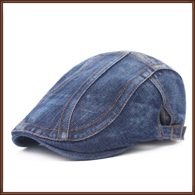 Mũ Beret Vải Denim Thoáng Khí Phong Cách Retro Cho Nam