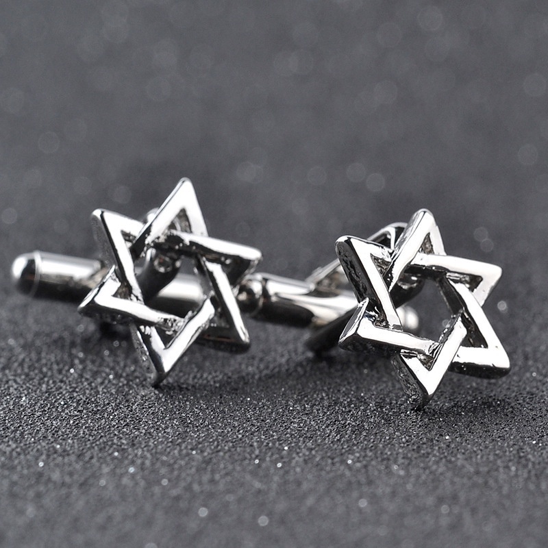 Khuy măng sét hình lục giác ngôi sao thời trang mới cho nam