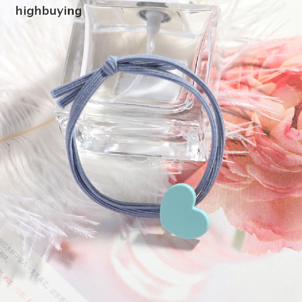 Dây Buộc Tóc Cao Su Co Giãn Hình Nơ Trái Tim Phong Cách Hàn Quốc Cho Nữ