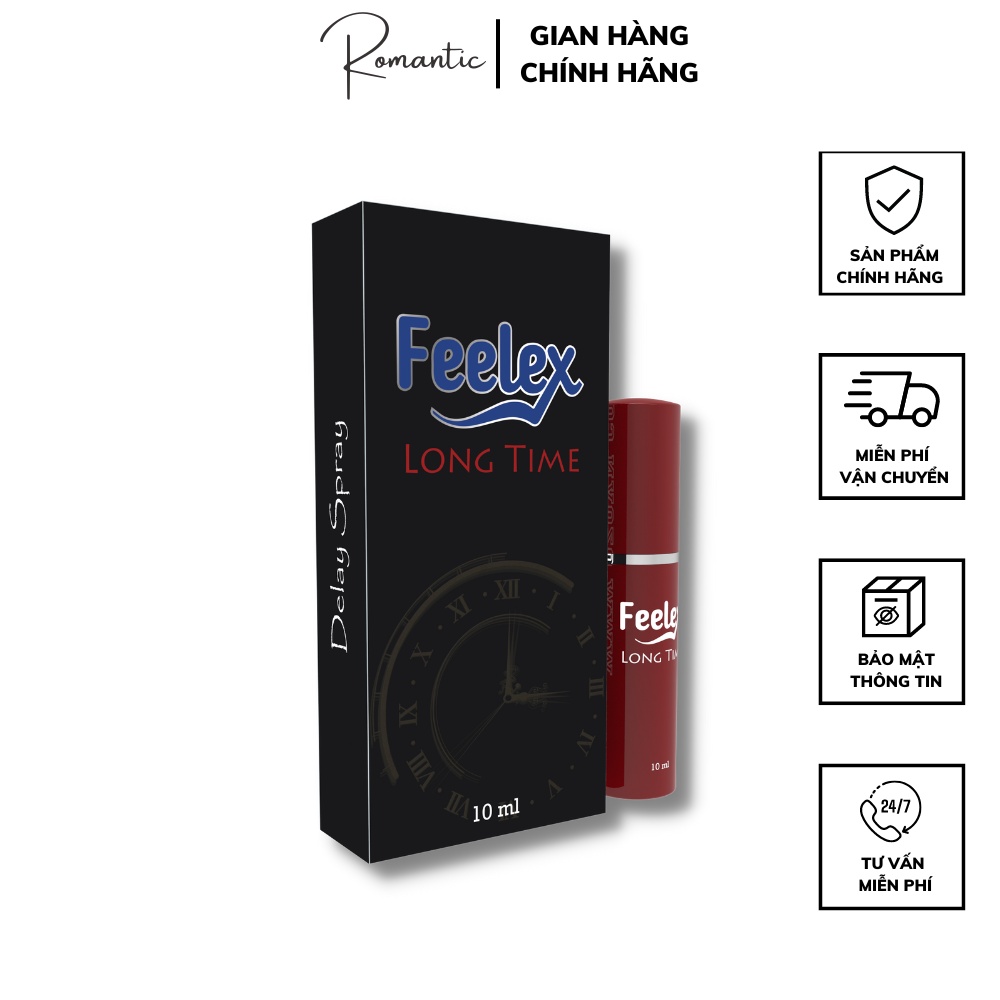 Bộ sản phẩm Feelex Long Time và khăn lau Delay Spray hỗ trợ kéo dài thời gian quan hệ, chống xuất tinh sớm cho nam giới
