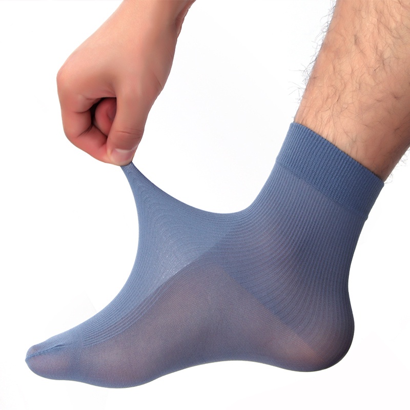 Set 10 Đôi Vớ Thể Thao / Vớ Dài Bằng Sợi Tre Mỏng Thoáng Khí Họa Tiết Kẻ Sọc Thời Trang Mùa Hè Cho Nam