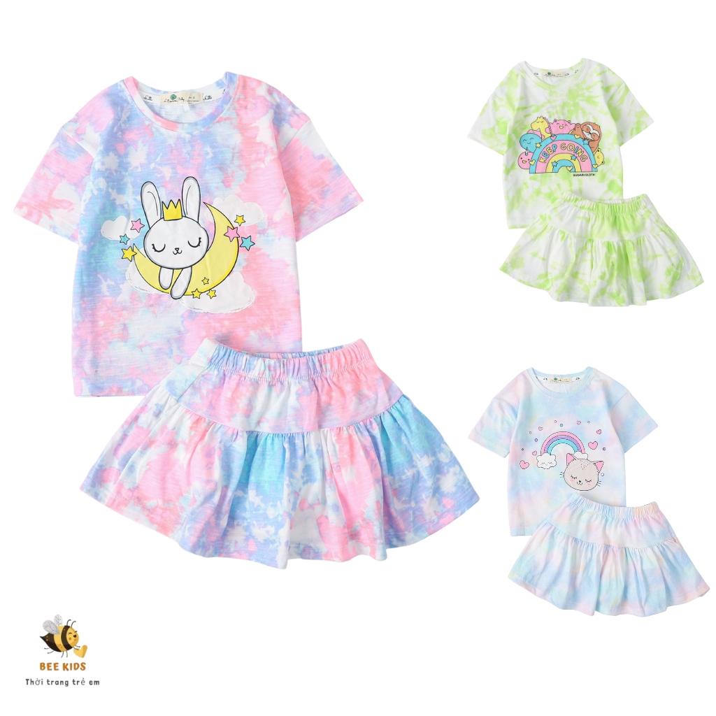Đồ bộ thun bé gái, đồ bộ trẻ em chất cotton, có nhiều màu, size 3-10 tuổi - BEEKIDS