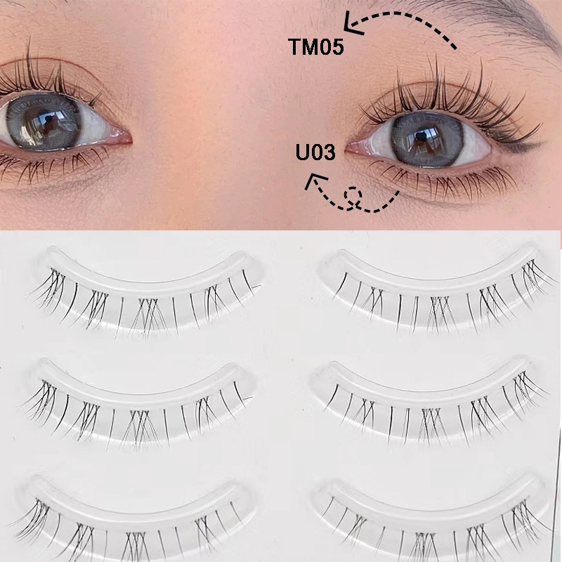3 / 4 / 5 Cặp Lông Mi Giả 3D Trong Suốt Có Thể Tái Sử Dụng