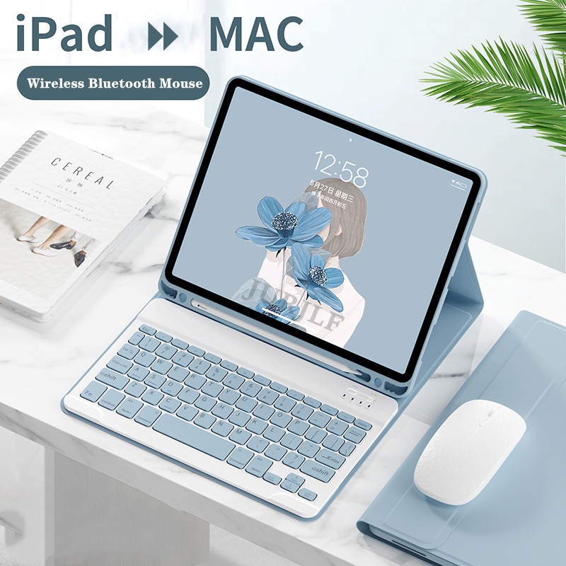 Bao Da Máy Tính Bảng Kèm Bàn Phím Cho iPad 10.2 7th Air 3 10.5 2019 Mini 4 5 6 1 2 9.7 "