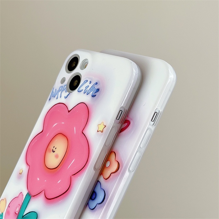 Ốp Điện Thoại Tpu Dẻo Họa Tiết Hoa &amp; Gấu Đơn Giản Dễ Thương Chống Sốc Cho iPhone 14 13 12 11 Pro Max