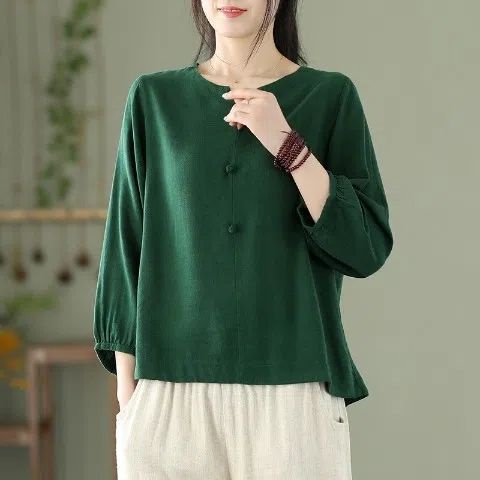 Áo Thun Ba Lỗ Vải Lanh Cotton Cổ Tròn Màu Trơn Thời Trang Xuân Hè Mới M-4xl2023