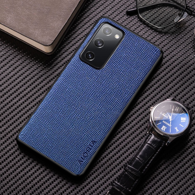 Ốp lưng cho samsung galaxy s20 fe plus ultra 5g hoa văn chữ thập ngắn gọn da pu mềm tpu&amp;Hard pc funda cho samsung s20 fe cover