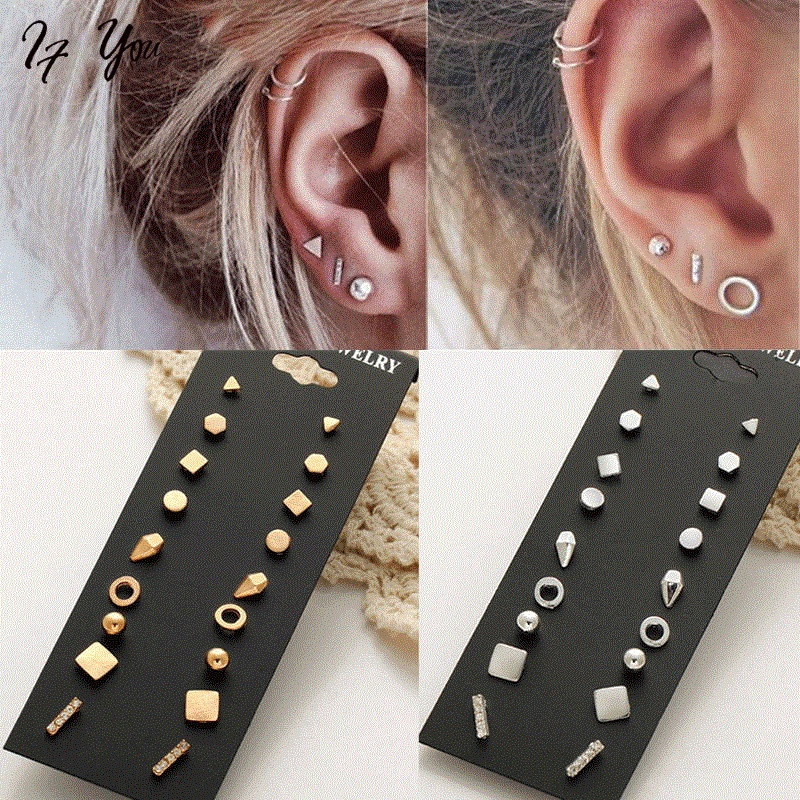 Khuyên tai AY kiểu hình học thời trang cho nữ