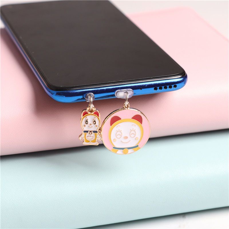 Nút Bịt Chống Bụi Cho Lỗ Cắm Điện Thoại Di Động Hình Doraemon Dễ Thương