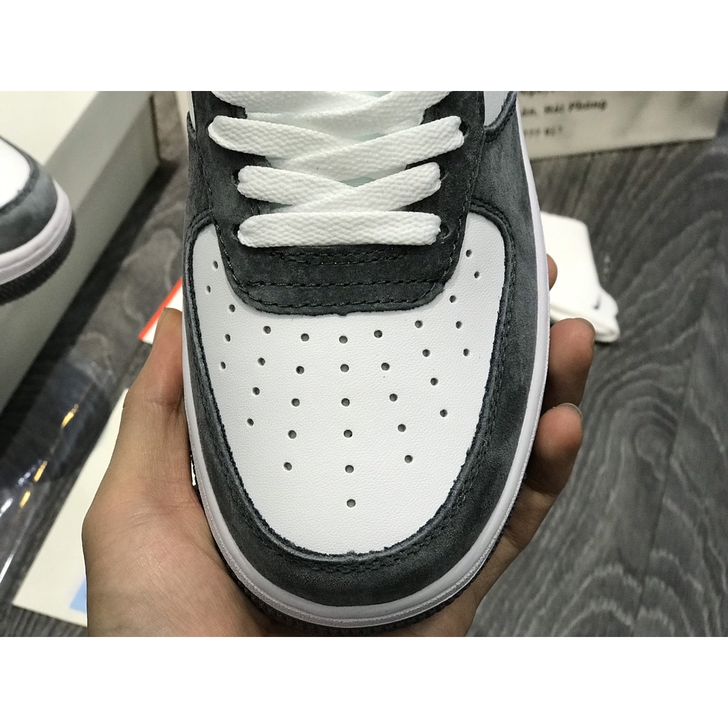 Siêu Phẩm Giày Thể Thao Sneaker A/F1 Xám Trắng Da Lộn 2023 Siêu Hot Cao Cấp Ảnh Thật + freeship + Tặng Tất