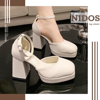  Giày Cao Gót Nữ Mary Jane đế trụ vuông đế cao 9cm Siêu Đẹp - Giày Cao Gót Lolita Hàn Quốc 