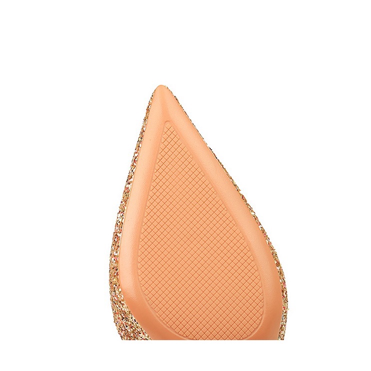 BIGTREE Chính Hãng Giày Cao Gót 10.5cm Mũi Nhọn Miệng Nông Đính Kim Sa Lấp Lánh Thời Trang Cho Nữ