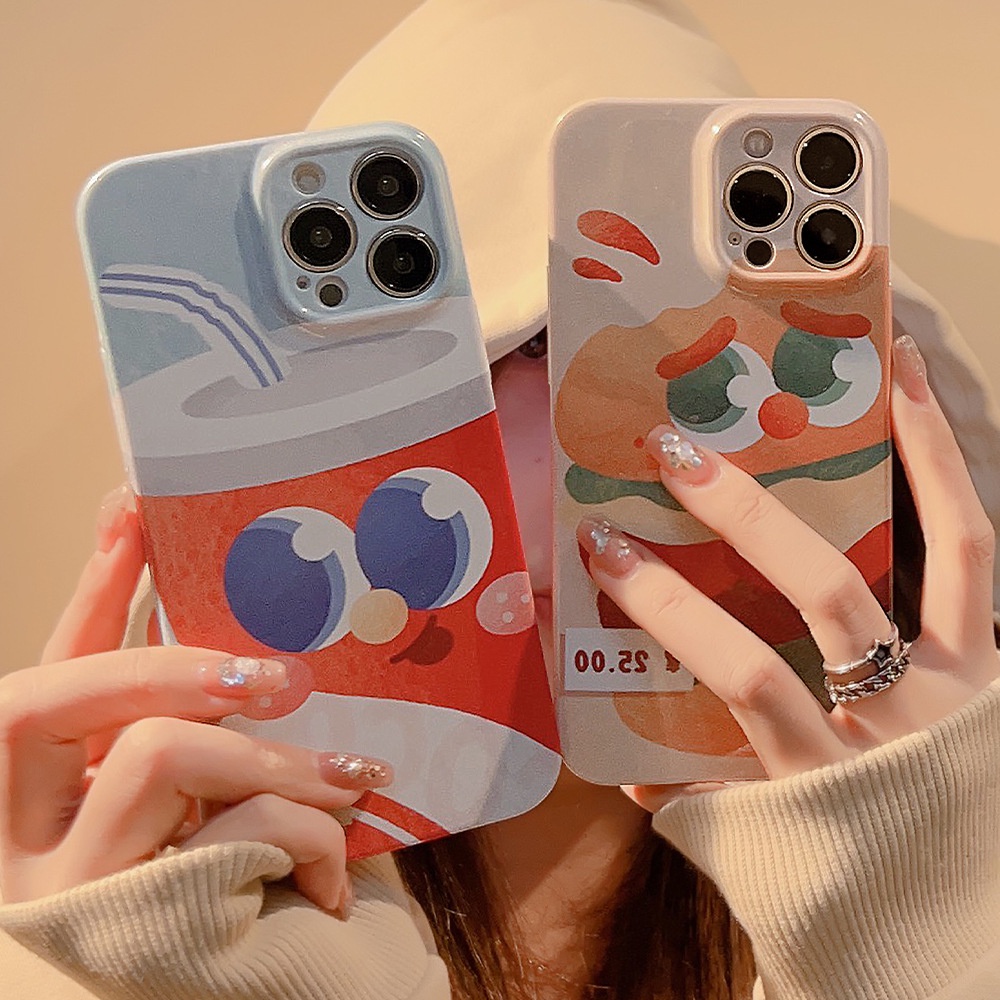 Ốp Điện Thoại Cứng In Hình Cặp Đôi Vui Nhộn Cho Iphone 13 14Pro max 12 11 Xs 8-III