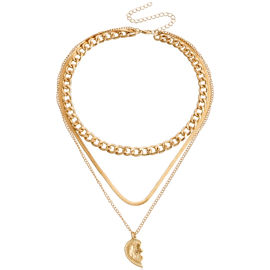 Vòng Cổ Choker Nhiều Lớp Mặt Trái Tim Thời Trang Cho Nữ