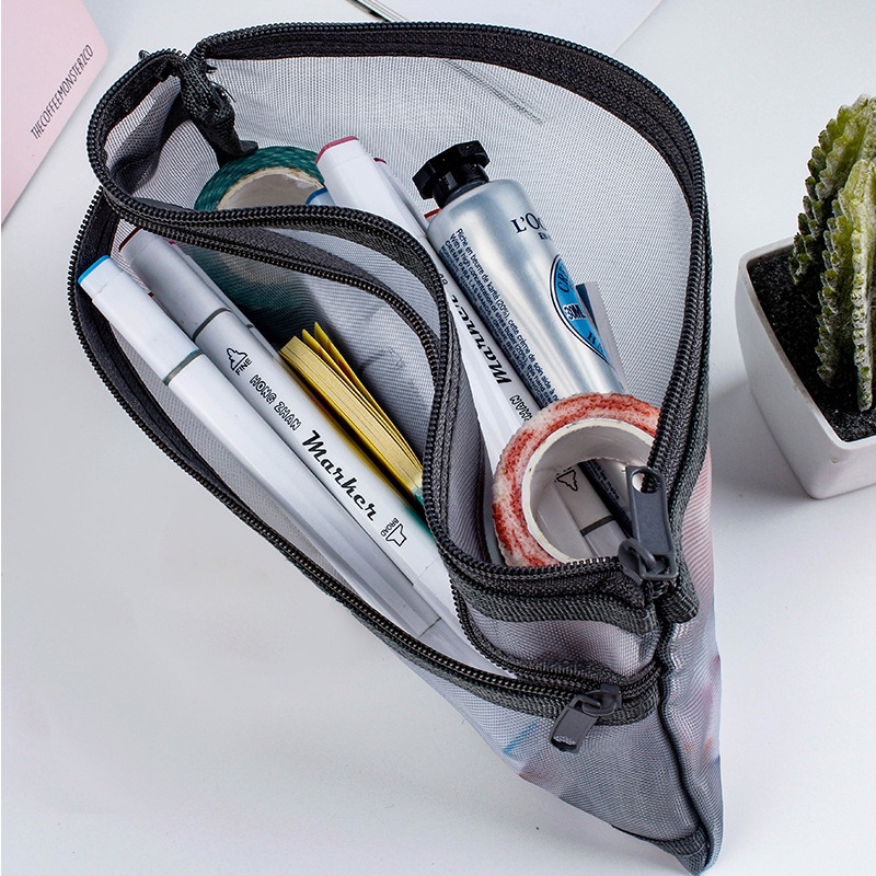 Túi Đựng Bút Bằng Lưới Hai Lớp Trong Suốt Sức Chứa Lớn
