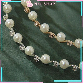 Bờm Cài Tóc Đính Đá Hạt Ngọc Trai Phong Cách Tiểu Thư
