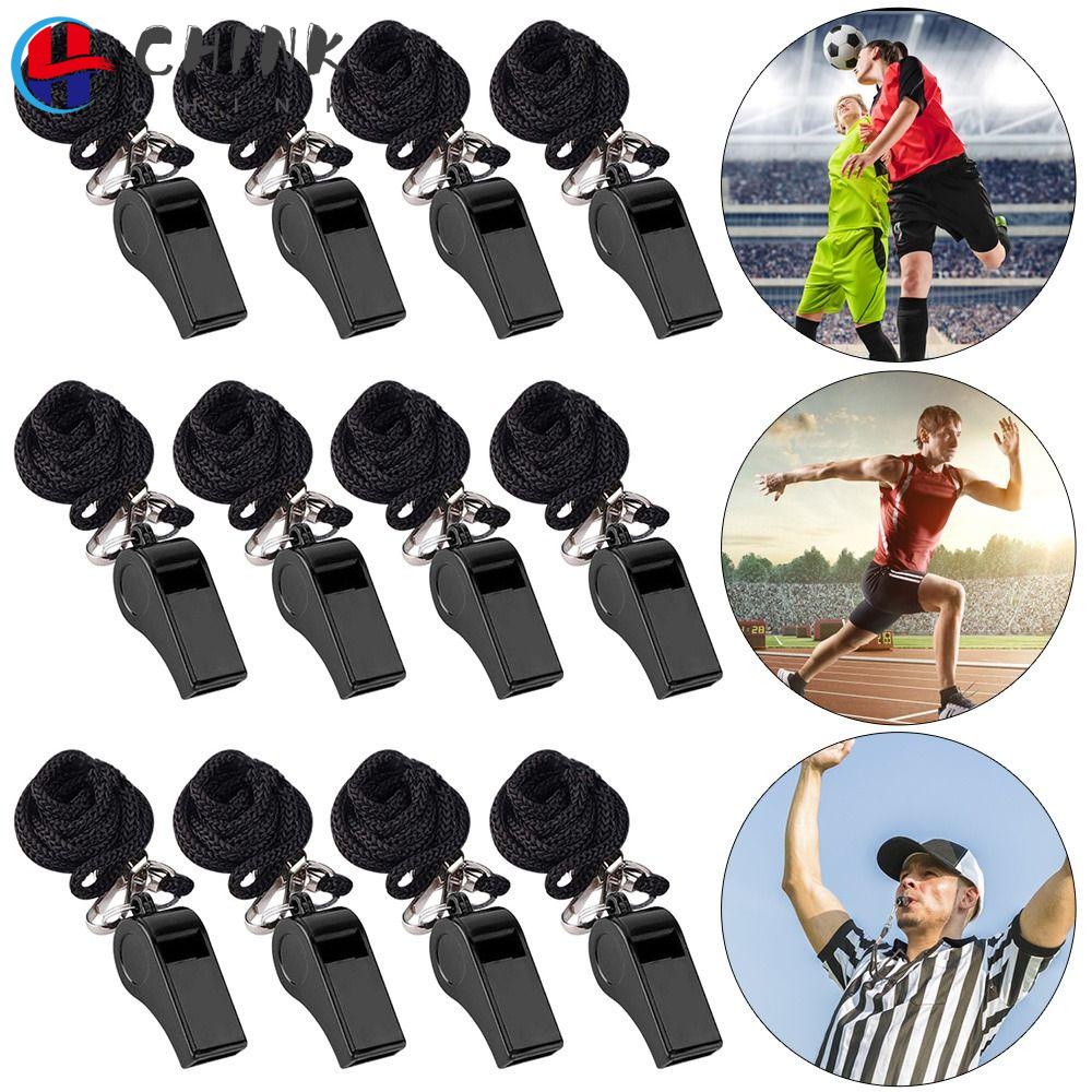 Set 5 Còi Thổi Bằng Nhựa ABS Màu Đen Dùng Để Luyện Tập Đá Banh / Bóng Rổ / Bóng Đá