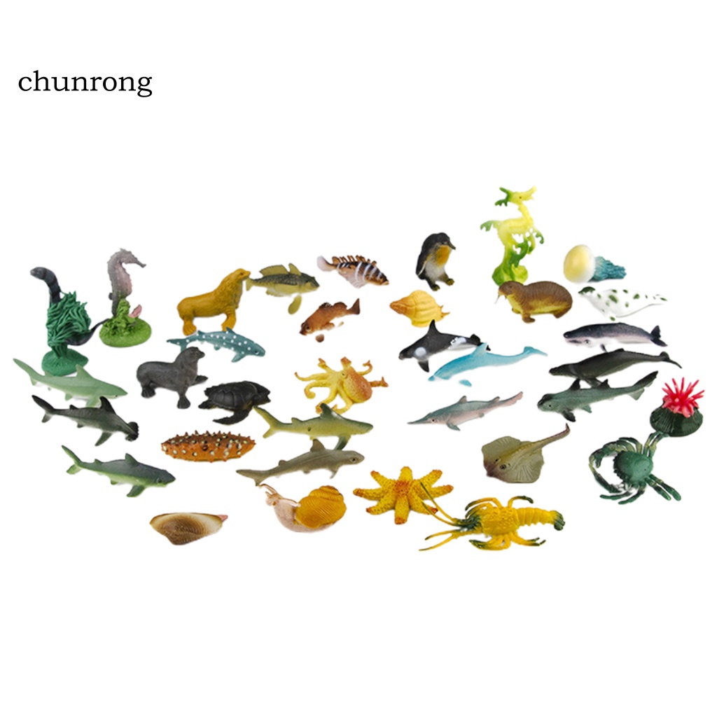 Set 36 Mô Hình Động Vật Biển Mini Trang Trí Sinh Nhật