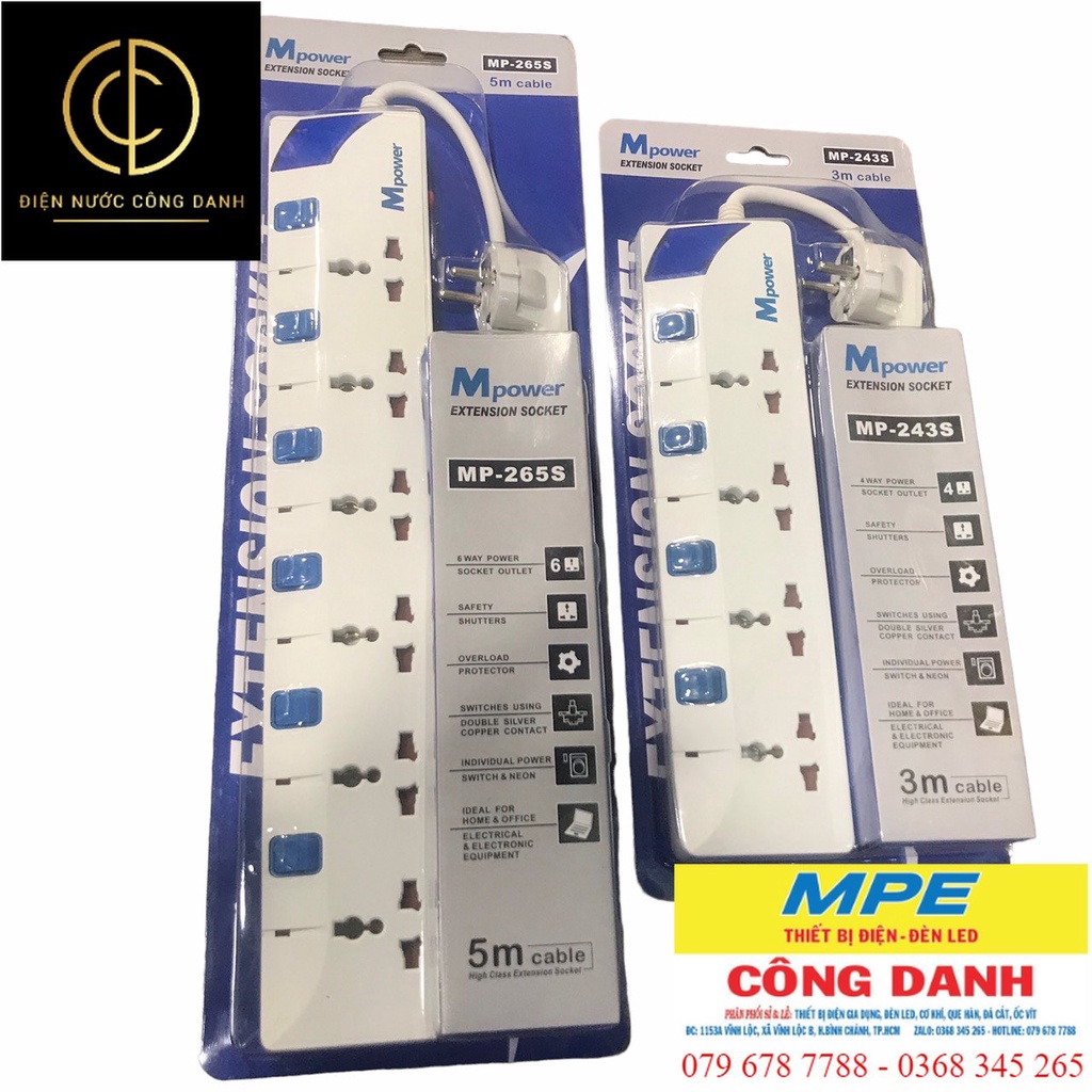 Ổ cắm điện Mpower Đa Năng (3 mét, 5 mét) CHÍNH HÃNG