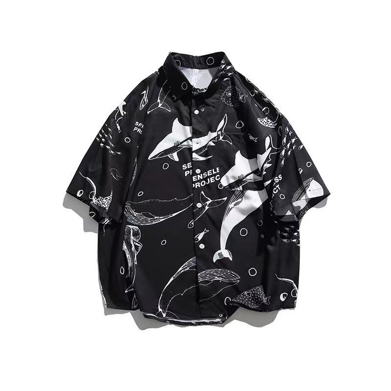 Áo Sơ Mi Ngắn Tay In Họa Tiết Thời Trang Mùa Hè Cho Nam Nữ