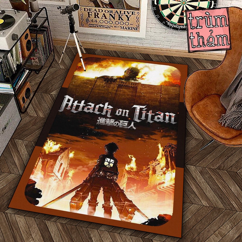 Thảm Trang Trí Attack On Titan Poster Phim Tường Thành Decor Góc Học Tập Làm Việc Phòng Ngủ Phòng Khách Văn Phòng